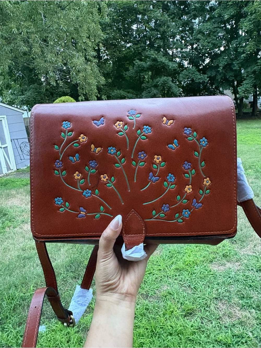 Patricia Nash Leather Salandra Flap Crossbody